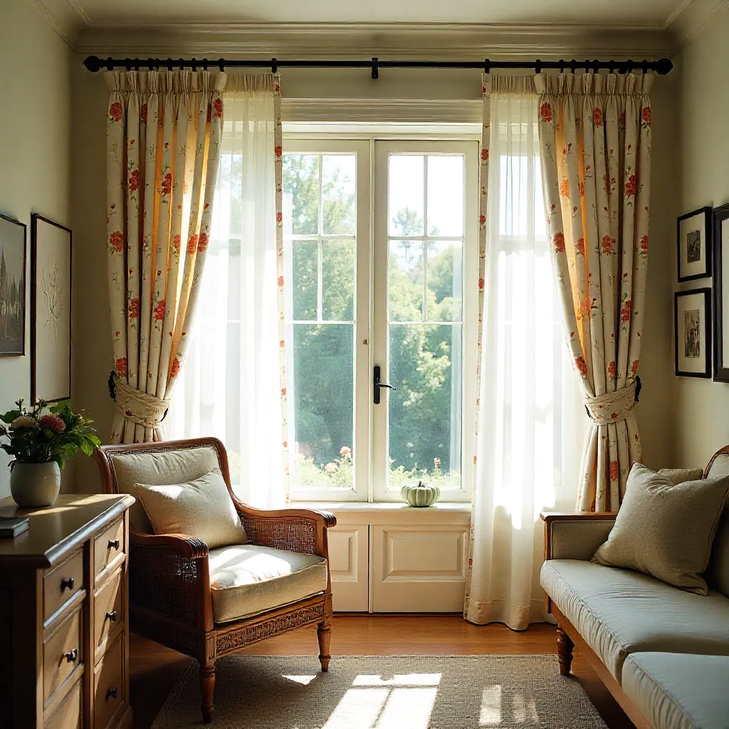 Luxury interior showcase with premium curtains